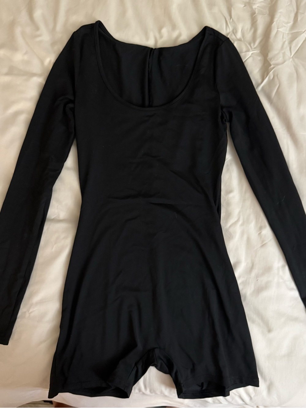 Black Long Sleeve Jump Suit Shorts
